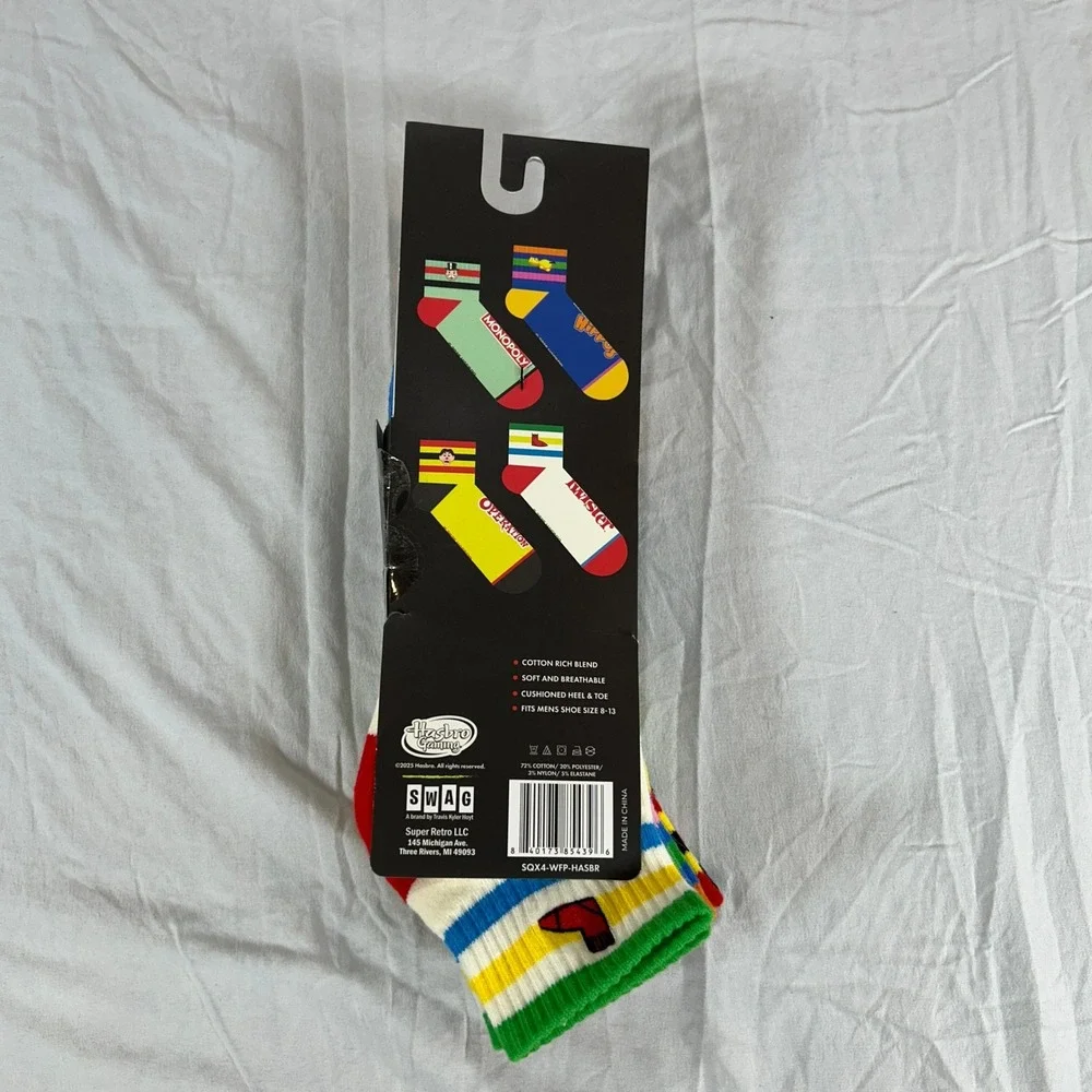 Swag Hasbro Gaming Mens 4 Pack Quarter Socks Monopoly Operation Twister
